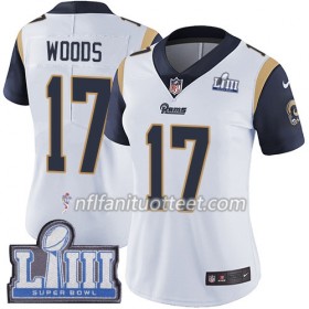 Nainen Los Angeles Rams NFL Pelipaita Robert Woods 17 Nike Valkoinen 2019 Super Bowl LIII 